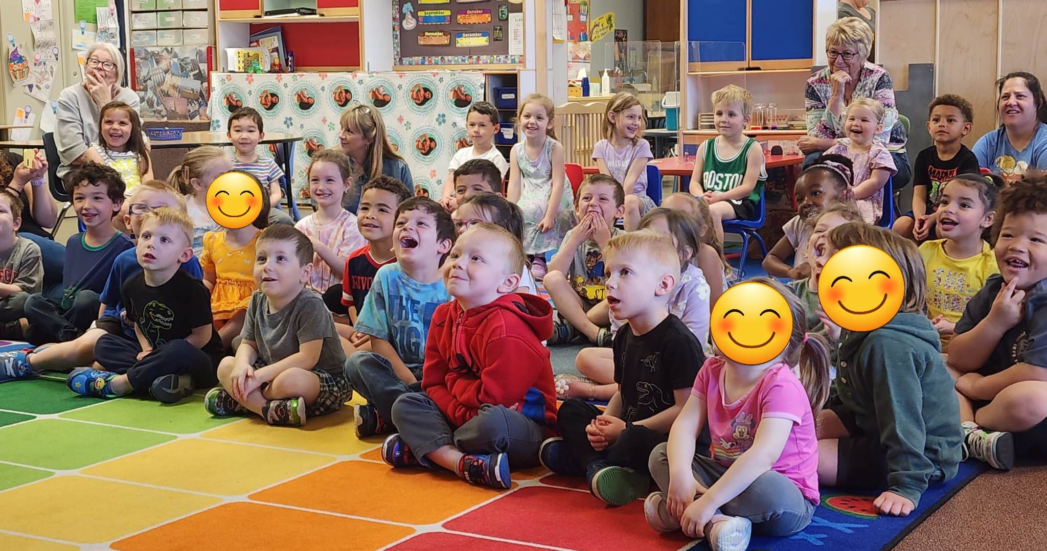 Children enjoying storytime at Cute Kids Preschool