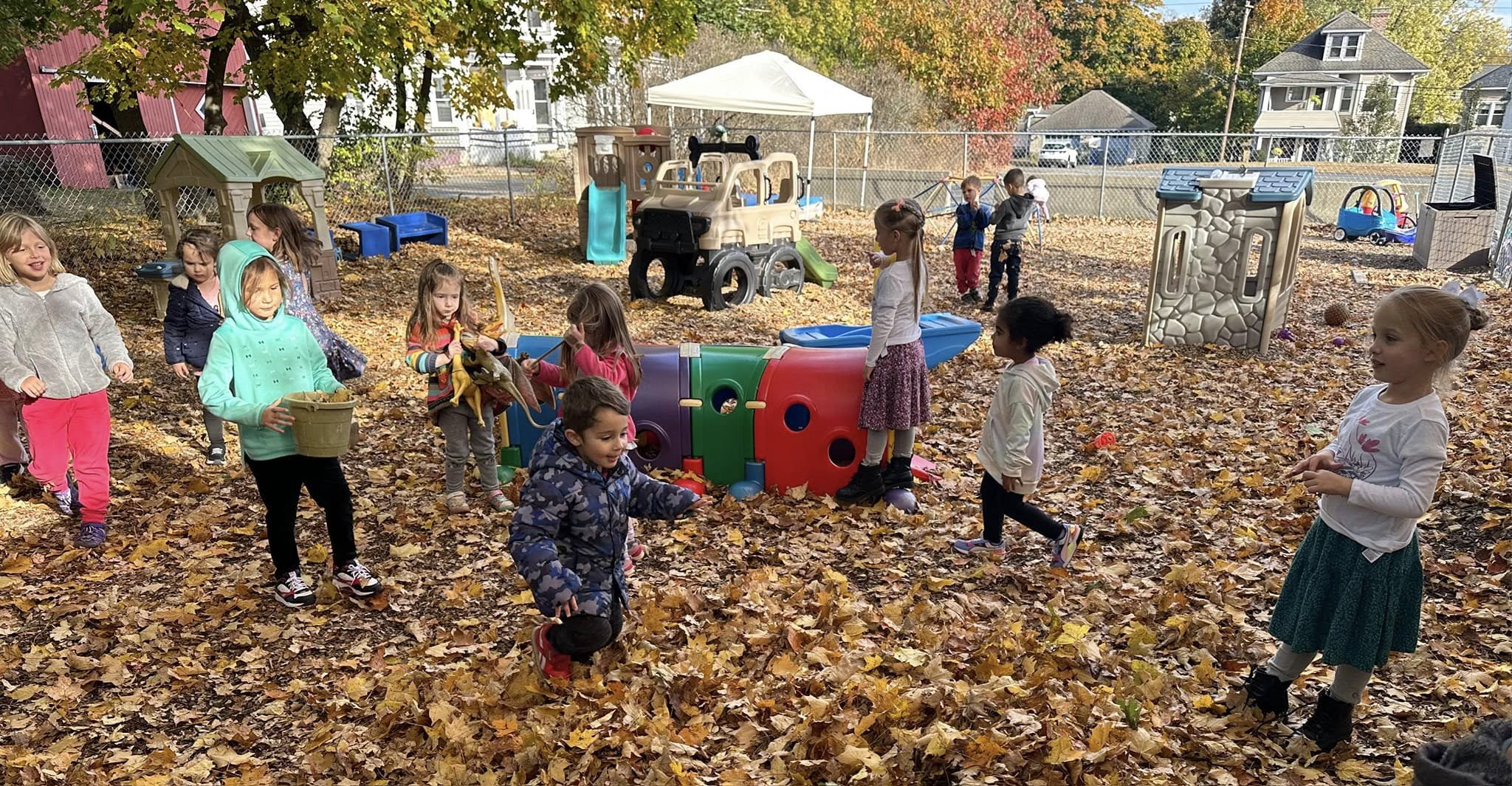 Outdoor Playground with Fall Activities